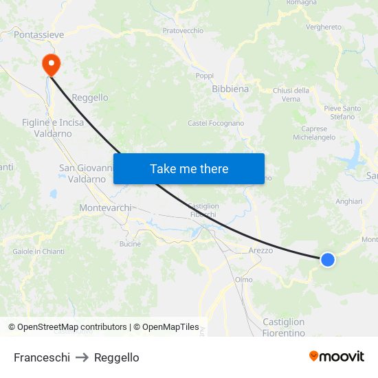 Franceschi to Reggello map