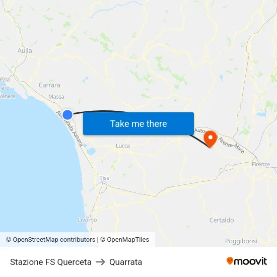 Stazione FS Querceta to Quarrata map