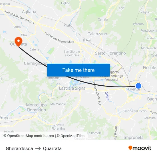Gherardesca to Quarrata map