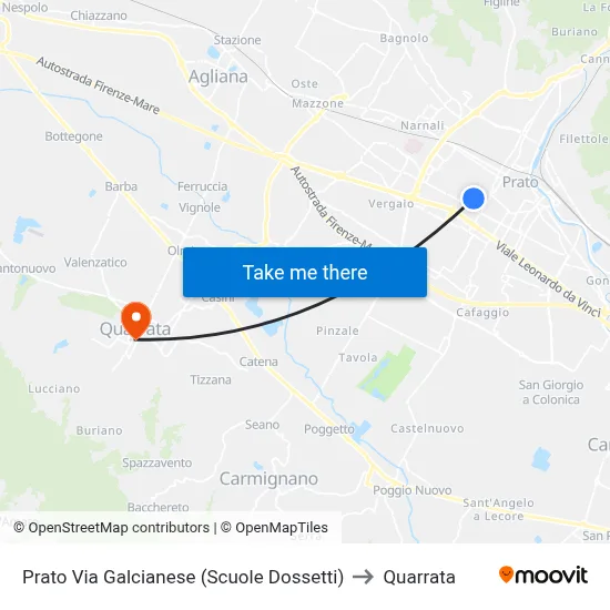 Galcianese 3 to Quarrata map