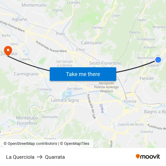 La Querciola to Quarrata map