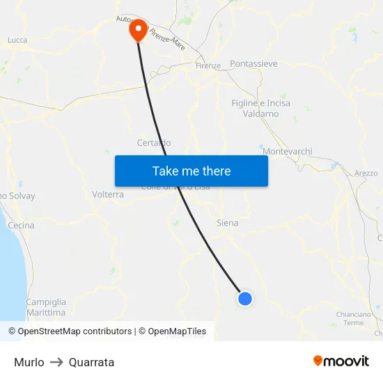 Murlo to Quarrata map