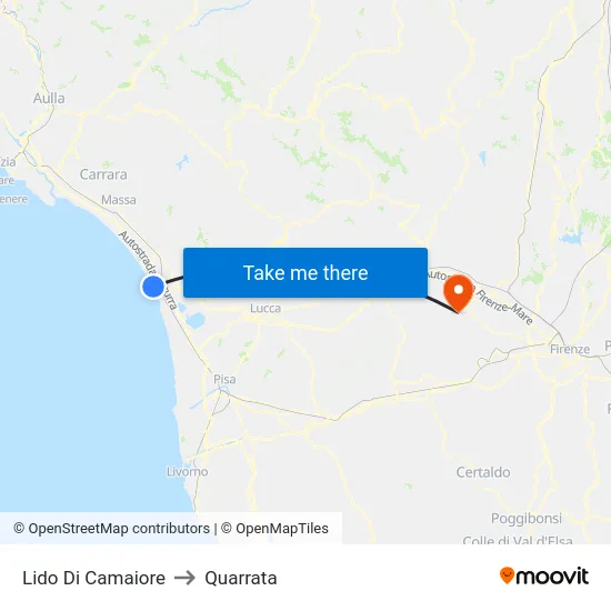 Lido Di Camaiore to Quarrata map