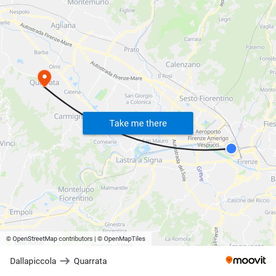 Dallapiccola to Quarrata map