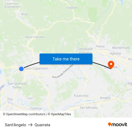 Sant'Angelo to Quarrata map