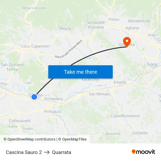 Cascina Sauro 2 to Quarrata map