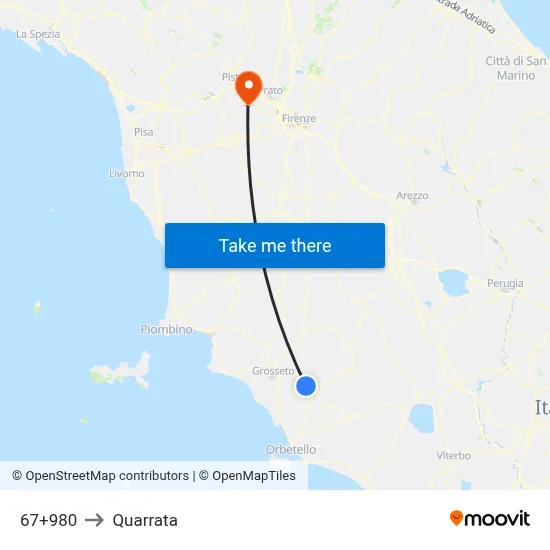 67+980 to Quarrata map