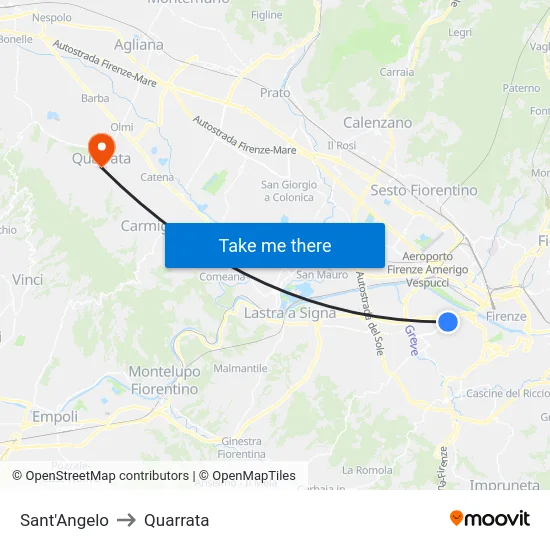 Sant'Angelo to Quarrata map