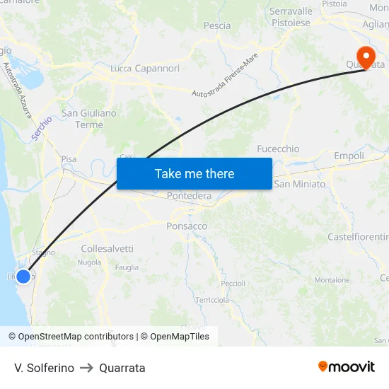 Solferino St to Quarrata map