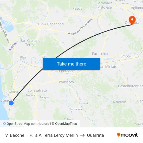Bacchelli St., Leroy Merlin Ground Entrance to Quarrata map