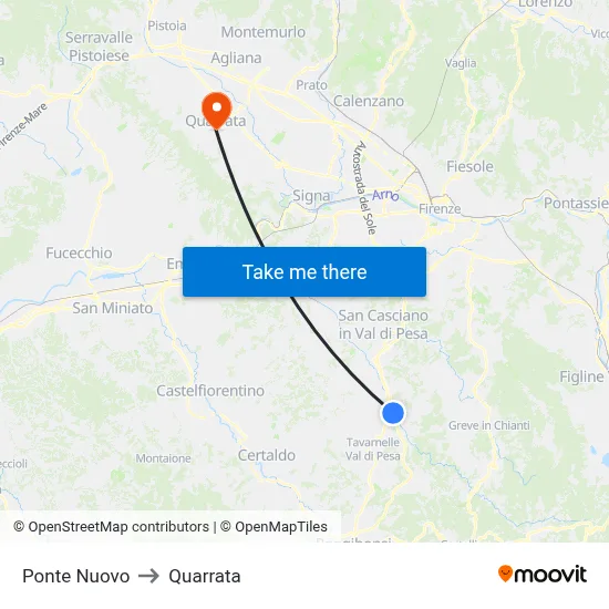 New Bridge to Quarrata map