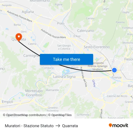Muratori - Stazione Statuto to Quarrata map
