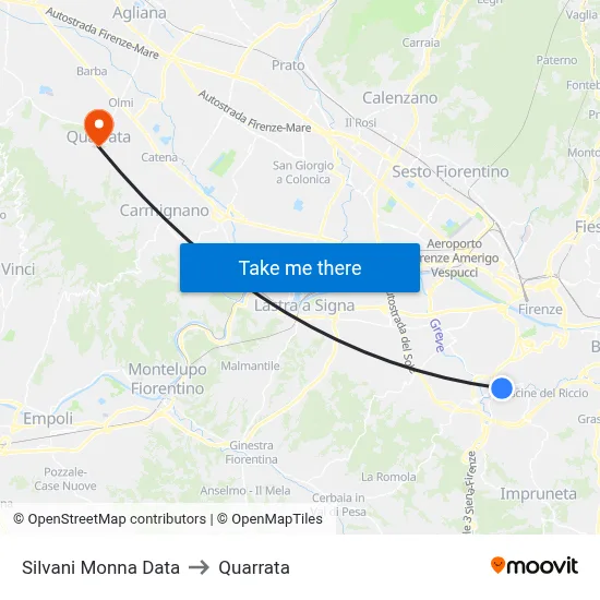 Silvani Monna Data to Quarrata map