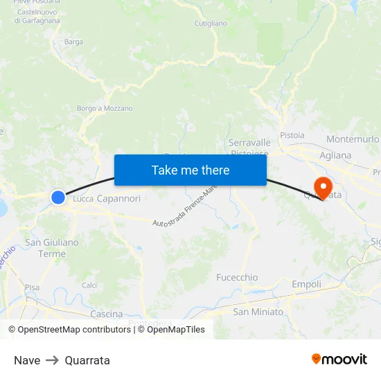 Nave to Quarrata map