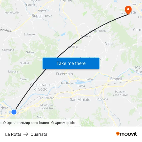 La Rotta to Quarrata map