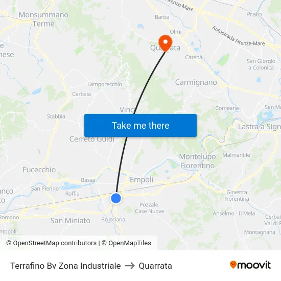 Terrafino Bv Zona Industriale to Quarrata map