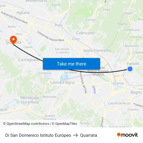 Di San Domenico Istituto Europeo to Quarrata map