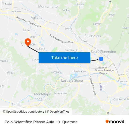Scientific Campus Classroom Complex to Quarrata map