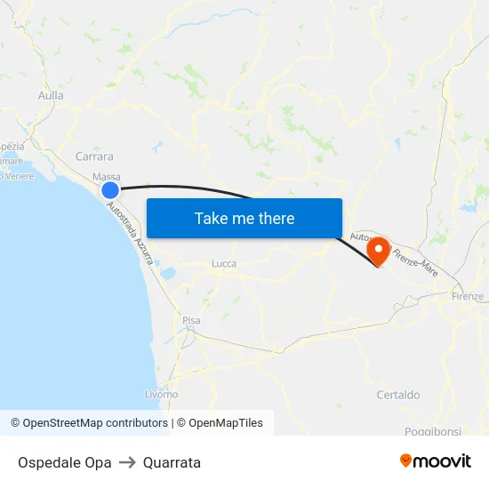 Ospedale Opa to Quarrata map