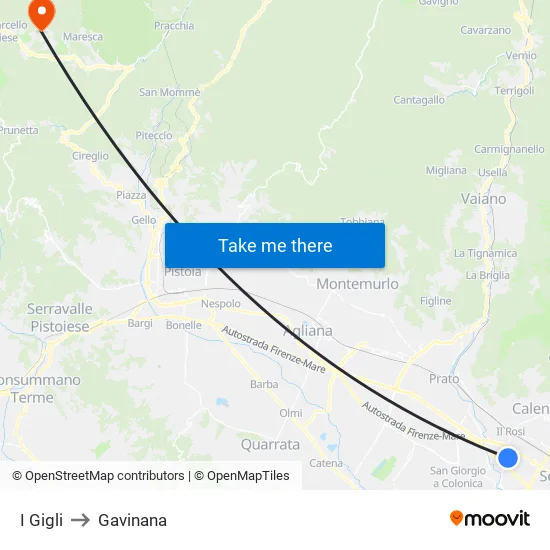 I Gigli to Gavinana map