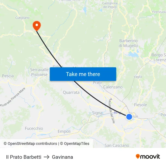 Barbetti Meadow to Gavinana map