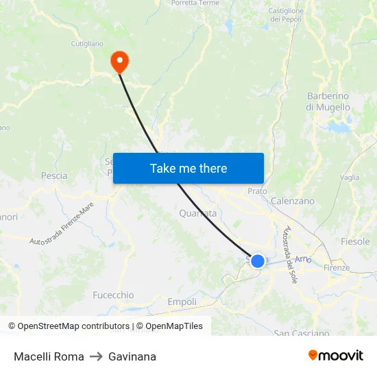 Macelli Roma to Gavinana map