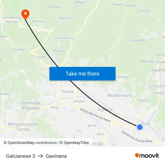 Galcianese 3 to Gavinana map