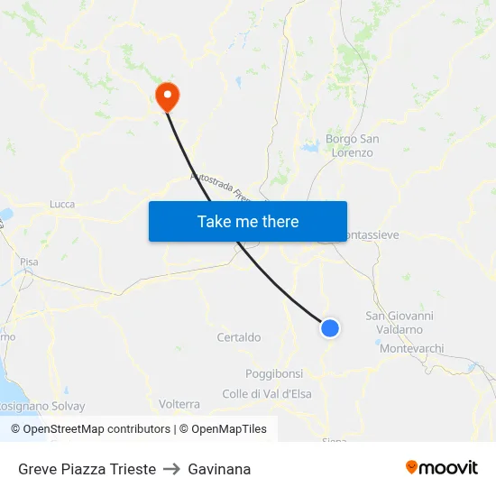 Greve Trieste Square to Gavinana map