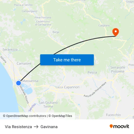 Resistance Street to Gavinana map