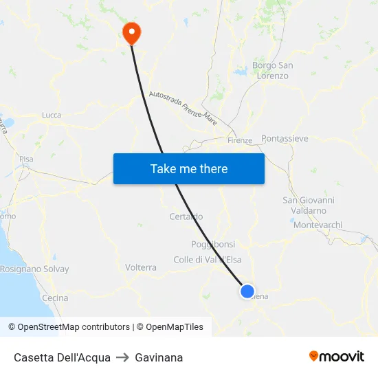 Water House to Gavinana map
