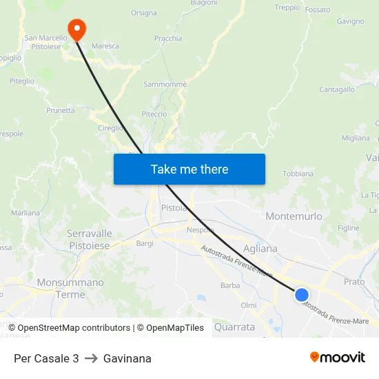 To Casale 3 to Gavinana map