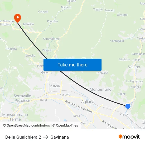 Della Gualchiera 2 to Gavinana map
