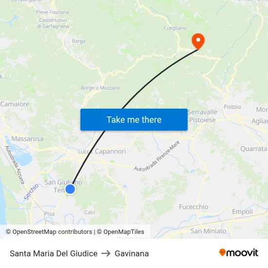 Santa Maria Del Giudice to Gavinana map