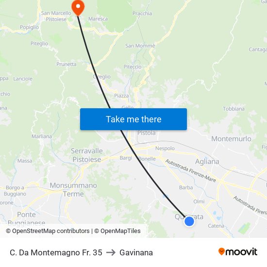 C. Da Montemagno Fr. 35 to Gavinana map