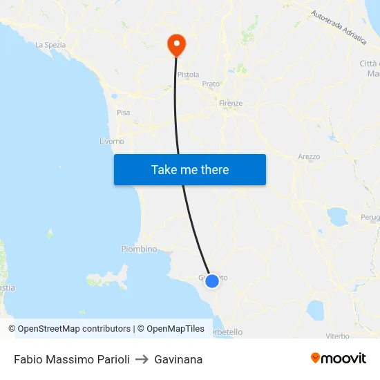 Fabio Massimo Parioli to Gavinana map