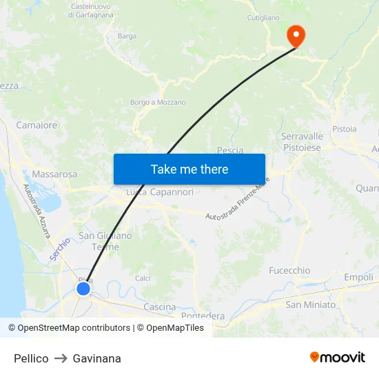 Pellico to Gavinana map