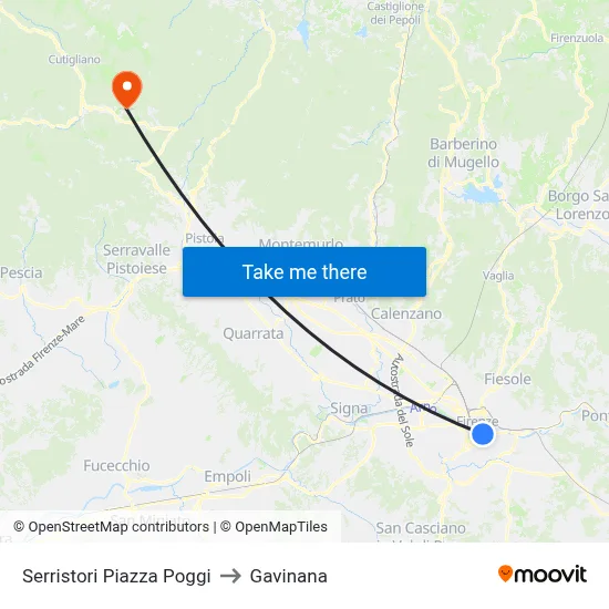 Serristori Poggi Square to Gavinana map