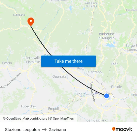 Leopolda Station to Gavinana map