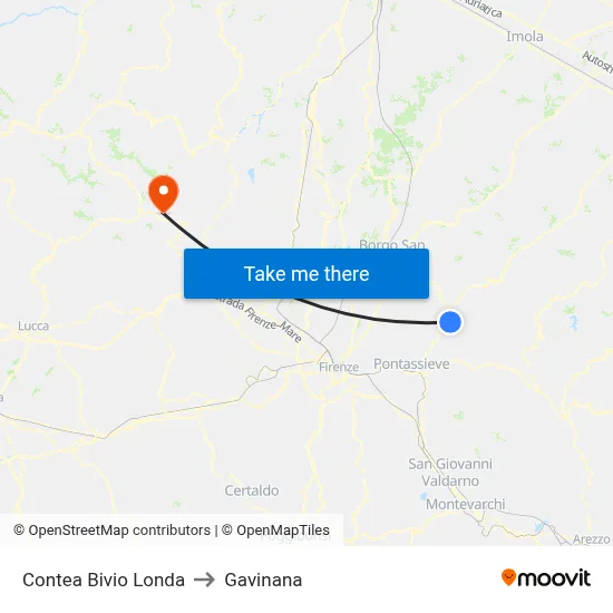 Contea Londa Junction to Gavinana map
