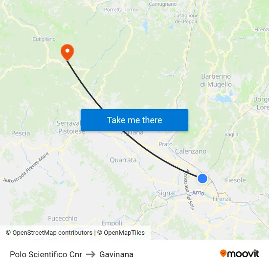 CNR Science Center to Gavinana map