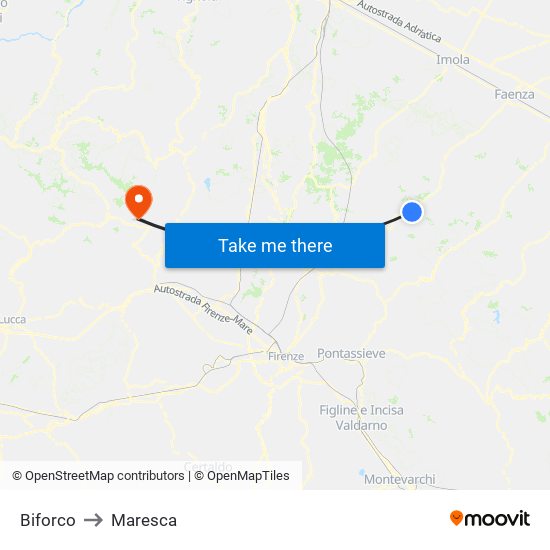 Biforco to Maresca map