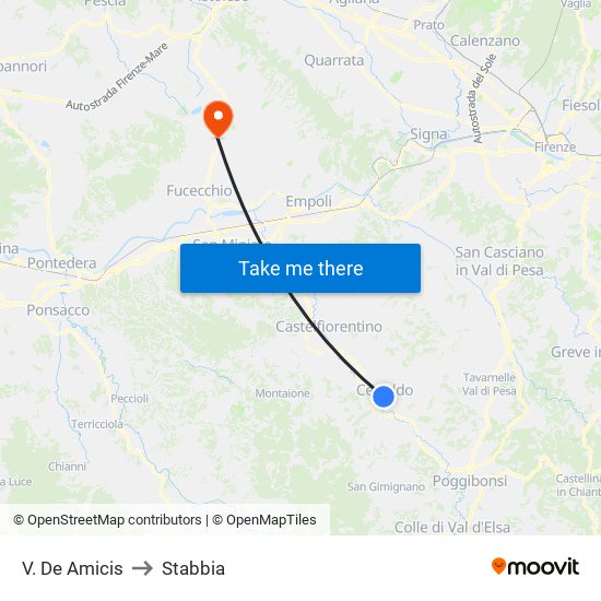 V. De Amicis to Stabbia map