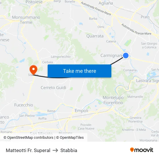 Matteotti  Fr. Superal to Stabbia map