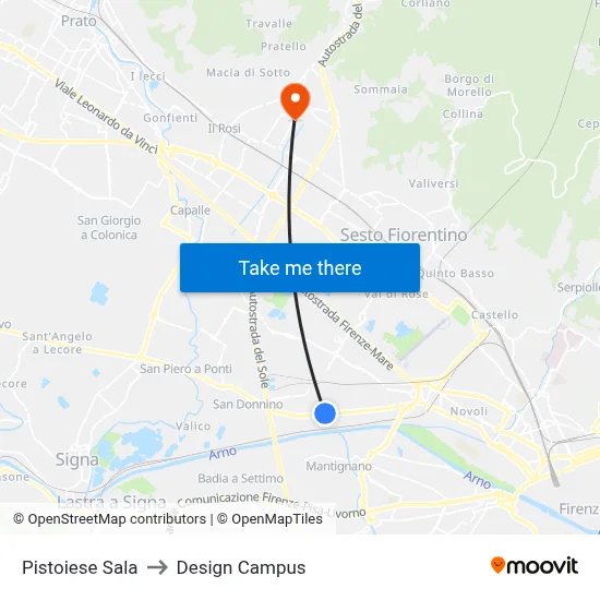 Pistoiese Sala to Design Campus map
