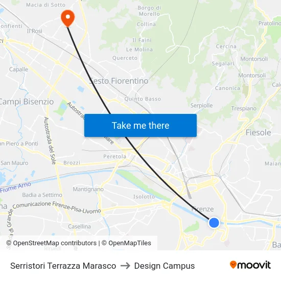 Serristori Terrazza Marasco to Design Campus map