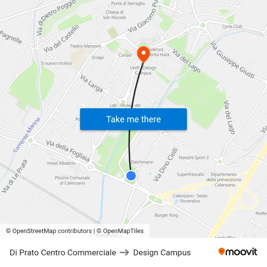 Di Prato Shopping Center to Design Campus map