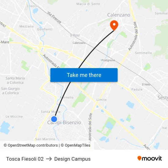 Tosca Fiesoli 02 to Design Campus map