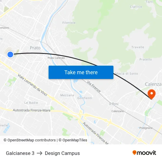 Galcianese 3 to Design Campus map