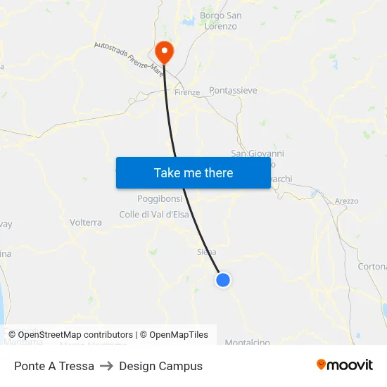 Ponte A Tressa to Design Campus map
