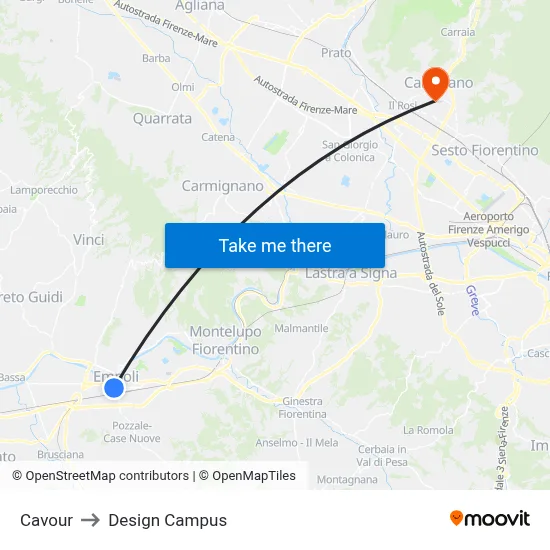 Cavour to Design Campus map